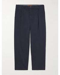 Barena - Tapered Cropped Pleated Stretch-Cotton Twill Trousers - Lyst