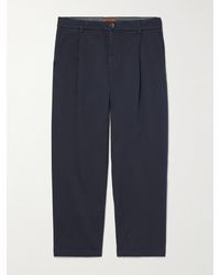 Barena - Schmal zulaufende verkürzte Hose aus Stretch-Baumwoll-Twill mit Falten - Lyst