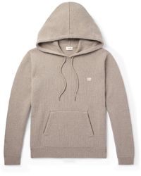 Celine - Logo-Embroidered Wool And Cashmere-Blend Hoodie - Lyst