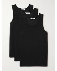 CDLP - Three-pack Ribbed Stretch Lyocell And Cotton-blend Jersey Tank Tops - Lyst