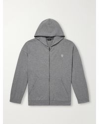 Gucci - Logo-Embroidered Cotton And Cashmere-Blend Jersey Zip-Up Hoodie - Lyst