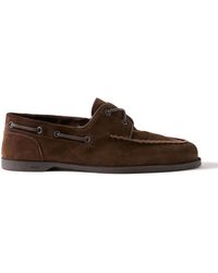 John Lobb - Foil Suede Boat Shoes - Lyst
