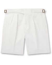 Rubinacci - Straight-leg Pleated Cotton-twill Shorts - Lyst