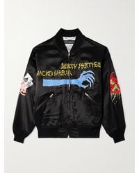Wacko Maria - Neck Face Embroidered Satin Bomber Jacket - Lyst
