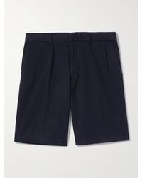 ZEGNA - Gerade geschnittene Shorts aus Twill aus einer Baumwoll-Leinenmischung mit Falten - Lyst