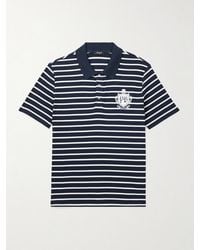 Balmain - Mariniere Logo-Print Striped Cotton Polo Shirt - Lyst
