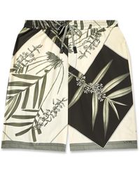 Loewe - Paula's Ibiza Straight-leg Printed Cotton And Silk-blend Drawstring Shorts - Lyst