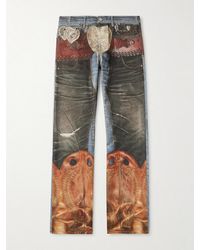 Acne Studios - Trompe L'Oeil Straight-Leg Brushed Jeans - Lyst