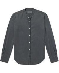 Officine Generale - Gaspard Grandad-collar Garment-dyed Tm Lyocell Shirt - Lyst