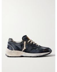 Golden Goose - Running Dad Sneakers aus Mesh und Veloursleder mit Scuba- und Lederbesatz in Distressed-Optik - Lyst