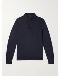 ZEGNA - Cashmere And Silk-Blend Piqué Polo Shirt - Lyst