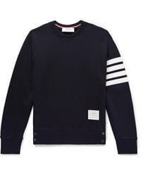 Thom Browne - Slim-Fit Striped Loopback Cotton-Jersey Sweatshirt - Lyst