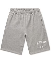 KENZO - Target Wide-leg Logo-print Cotton-jersey Shorts - Lyst