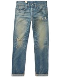 RRL - Ridgway Slim-fit Distressed Selvedge Denim Jeans - Lyst