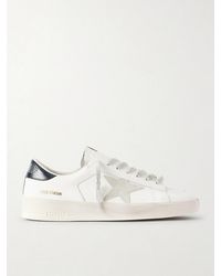 Golden Goose - Stardan Suede-trimmed Leather Sneakers - Lyst