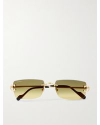 Cartier - Signature Square-frame Rimless Gold-tone Sunglasses - Lyst