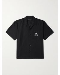 MASTERMIND WORLD - Camicia in tela di cotone con logo ricamato e colletto convertibile - Lyst