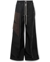 Rick Owens - Bela Wide-Leg Recycled Rubber And Loden Felt-Trimmed Cordura Drawstring Trousers - Lyst