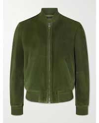 Tom Ford - Perforated Suede Bomber Jacket - Lyst