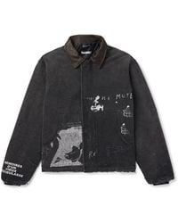Enfants Riches Deprimes - Leather-Trimmed Distressed Printed Cotton-Canvas Jacket - Lyst