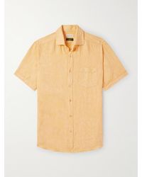 Incotex - Glanshirt schmal geschnittenes Hemd aus Leinen - Lyst