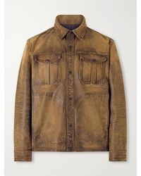 RRL - Distressed Leather Jacket - Lyst