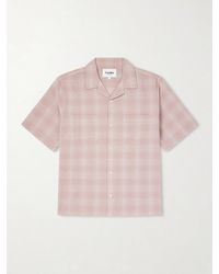 Corridor NYC - Convertible-Collar Checked Cotton And Linen-Blend Shirt - Lyst