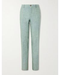 Etro - Slim-fit Straight-leg Linen Suit Trousers - Lyst