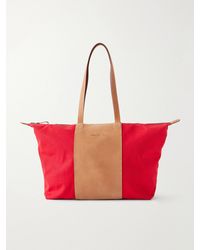 Aimé Leon Dore - Logo-Embossed Leather-Trimmed Canvas Tote - Lyst