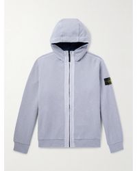 Stone Island - Reversible Logo-appliquéd Ribbed Cotton-blend And Shell Hooded Jacket - Lyst