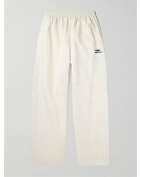 Balenciaga - Pantaloni sportivi a gamba larga in shell di misto cotone color-block - Lyst