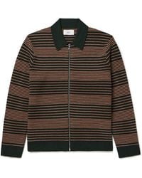 MR P. - Striped Merino Wool-Jacquard Zip-Up Cardigan - Lyst