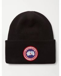 Canada Goose - Logo-appliquéd Merino Wool Beanie - Lyst