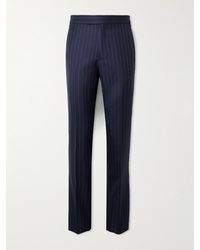 Kingsman - Argylle Straight-leg Pinstriped Wool And Cashmere-blend Suit Trousers - Lyst