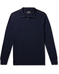 Zegna - Slim-fit Wool Half-zip Sweater - Lyst