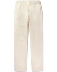 Loro Piana - Straight-leg Pleated Cotton And Linen-blend Trousers - Lyst