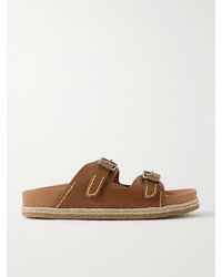 Polo Ralph Lauren - Turbach Jute-Trimmed Leather Sandals - Lyst