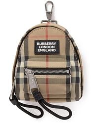 Burberry - Checked Leather-trimmed Canvas Keyring - Lyst