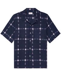 Universal Works - Road Convertible-collar Indigo-dyed Cotton Shirt - Lyst