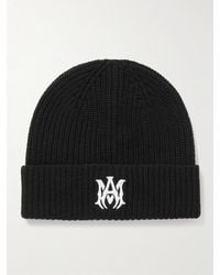 Amiri - Logo-embroidered Ribbed Cashmere Beanie - Lyst