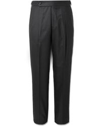 Brunello Cucinelli - Pleated Virgin Wool And Silk-Blend Suit Trousers - Lyst