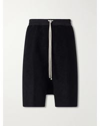 Rick Owens - Rick's Pods Straight-Leg Cashmere Drawstring Shorts - Lyst