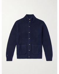 Polo Ralph Lauren - Waffle-knit Wool And Cotton-blend Cardigan - Lyst
