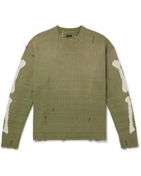 Kapital - 5g Distressed Intarsia Cotton-blend Sweater - Lyst