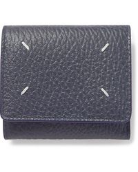 Maison Margiela - Logo-embroidered Full-grain Leather Billfold Wallet - Lyst