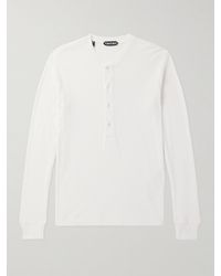 Tom Ford - Slim-Fit Ribbed Cotton And Modal-Blend Jersey Henley T-Shirt - Lyst