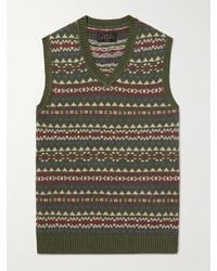 Beams Plus - Fair Isle Linen And Cotton-blend Sweater Vest - Lyst