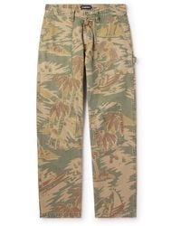 CHERRY LA - Straight-leg Camouflage-print Cotton-canvas Trousers - Lyst
