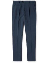Brunello Cucinelli - Slim-Fit Pleated Linen Trousers - Lyst