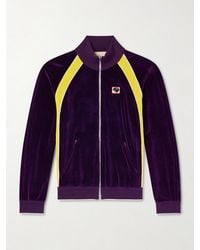 Valentino Garavani - Appliquéd Cotton-blend Velvet Track Jacket - Lyst